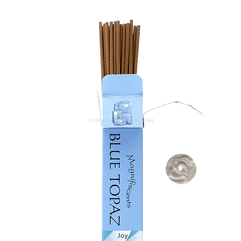 Edelstein Blue Topaz (Freude) - Japanische Räucherstäbchen Shoyeido