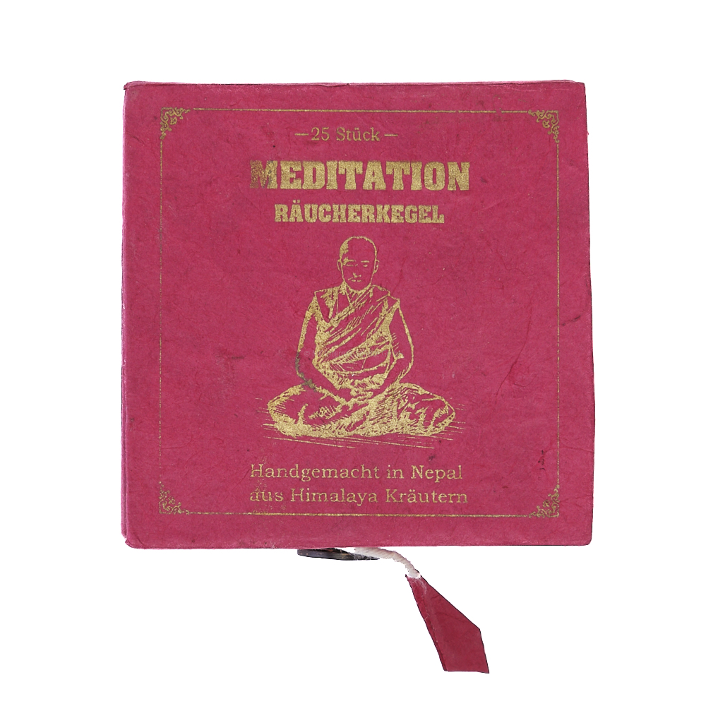 Tibetische Räucherkegel Meditation in roter Box