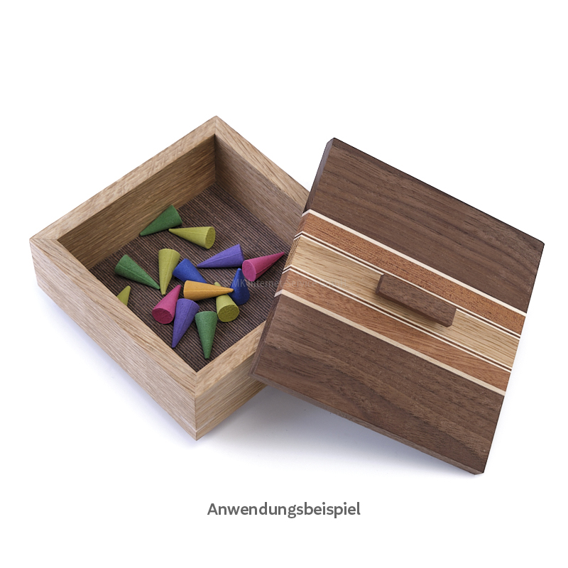Holzbox mit Sockel und Yosegi-Deckel