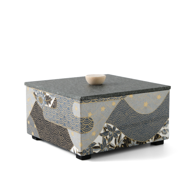 Chiyogami-Box "Hügel im Nebel" (2-teilig) - Aufbewahrungsbox, Schmuckbox, Geschenkbox