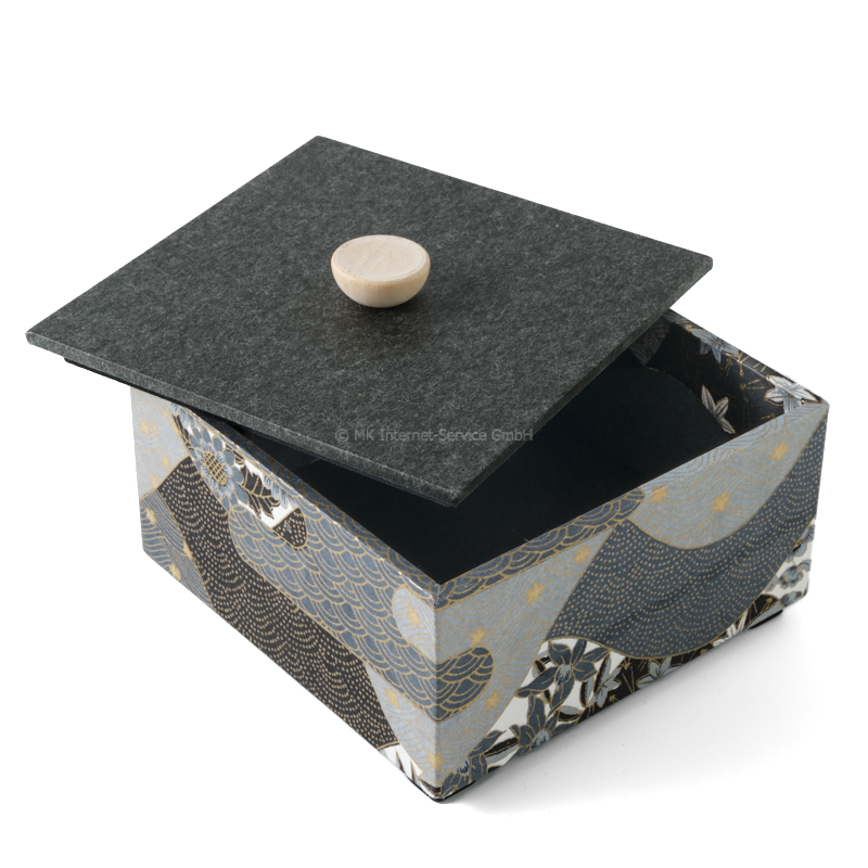 Chiyogami-Box "Hügel im Nebel" (2-teilig) - Aufbewahrungsbox, Schmuckbox, Geschenkbox