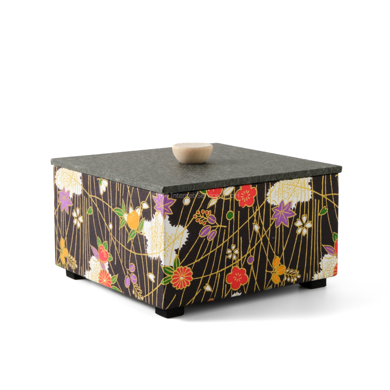 Chiyogami-Box "Blüten und Blätter" - Aufbewahrungsbox, Schmuckbox, Geschenkbox