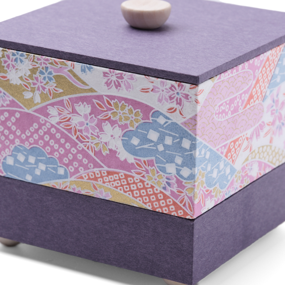 Chiyogami Box"Japanische Landschaft" - Aufbewahrungsbox, Geschenkbox