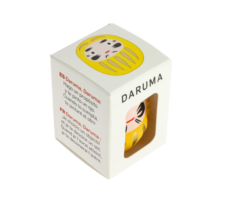 Japanischer Glücksbringer Daruma gelb - Wohlstand
