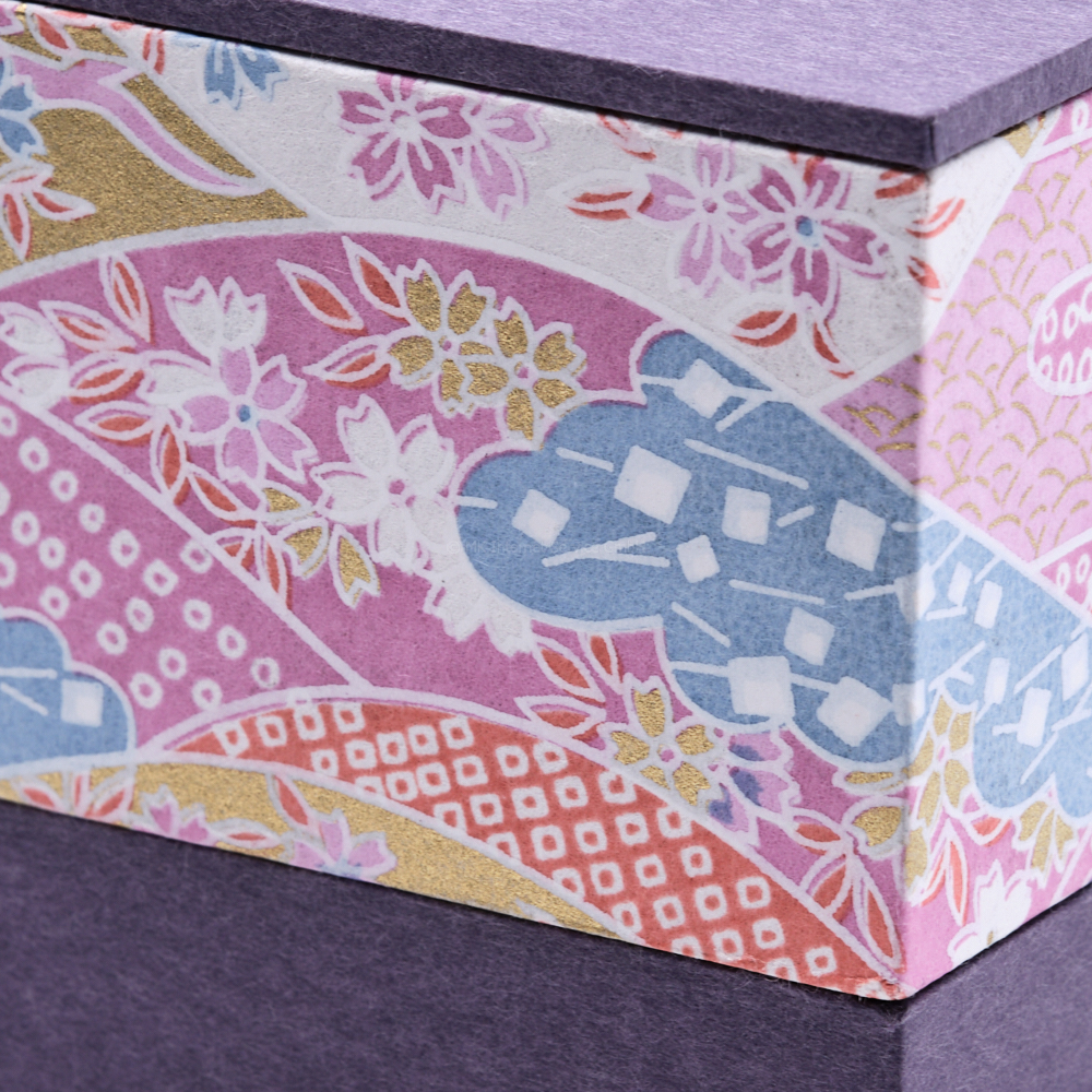 Chiyogami Box"Japanische Landschaft" - Aufbewahrungsbox, Geschenkbox
