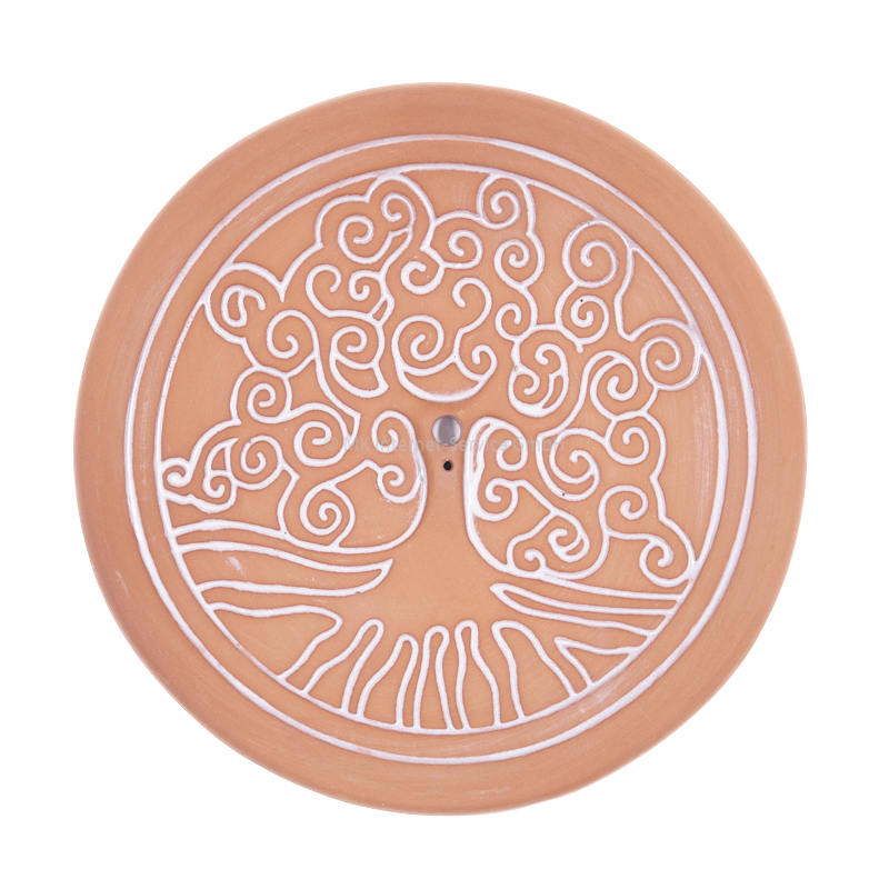 Räucherstäbchenhalter Yggdrasil aus Ton, natur