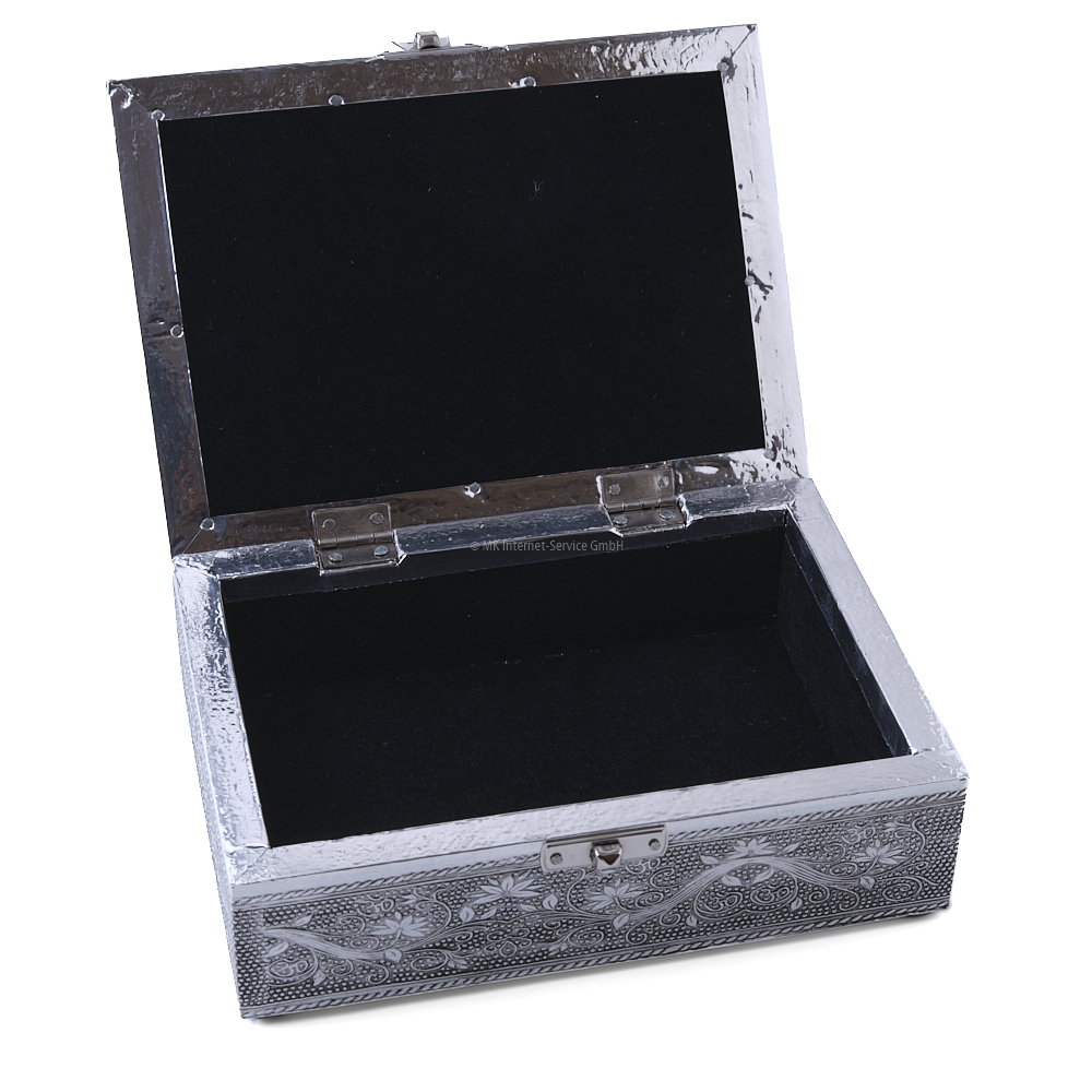 Tarotbox/Aufbewahrungsbox mit OM-Symbol in Silberfarbe