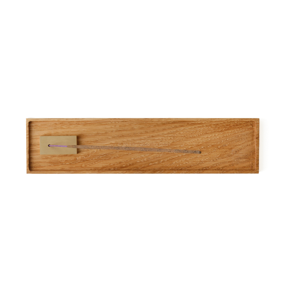 Räucherstäbchenhalter aus Edelholz Eiche mit Messinghalter, breit