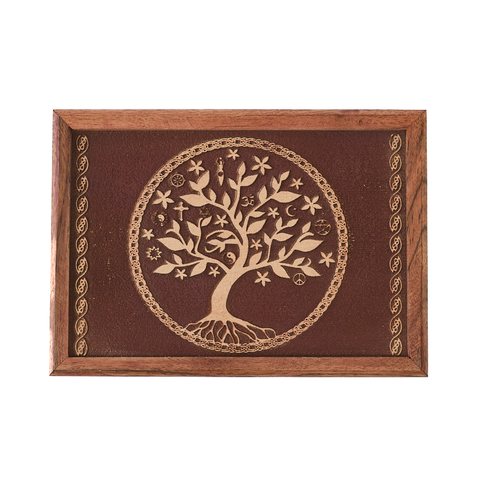 Tarotbox mit graviertem Baum des Lebens
