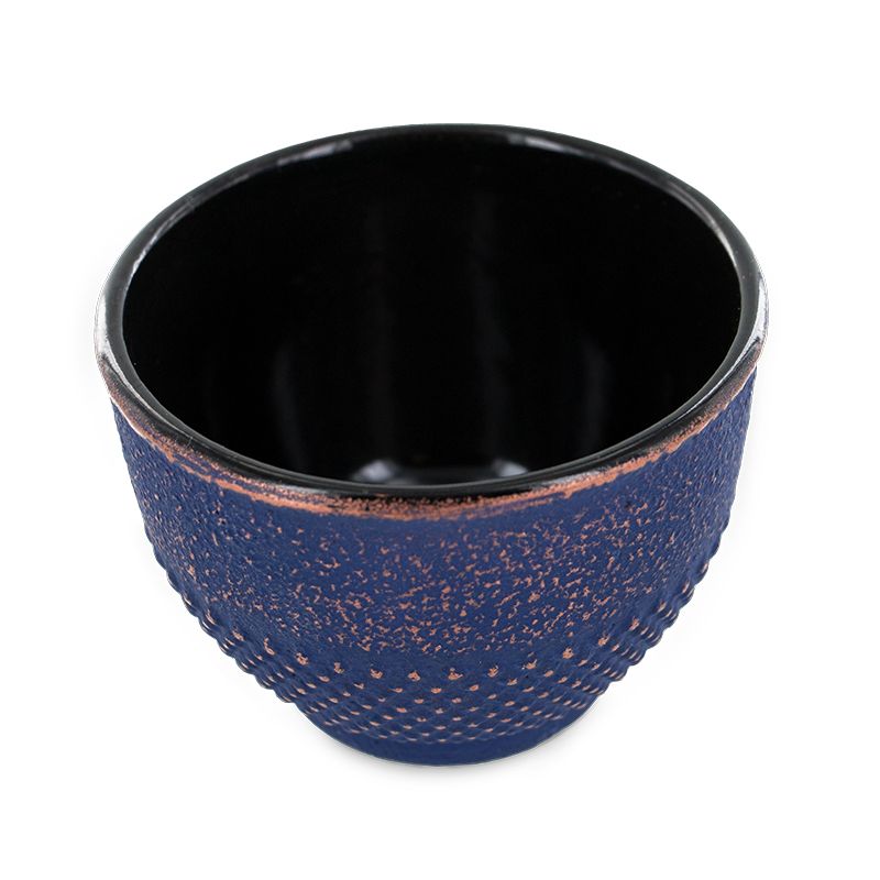 Räucherschale/Teetasse aus Gusseisen, blau-gold