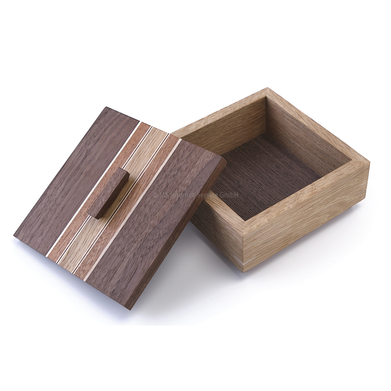 Holzbox mit Sockel und Yosegi-Deckel