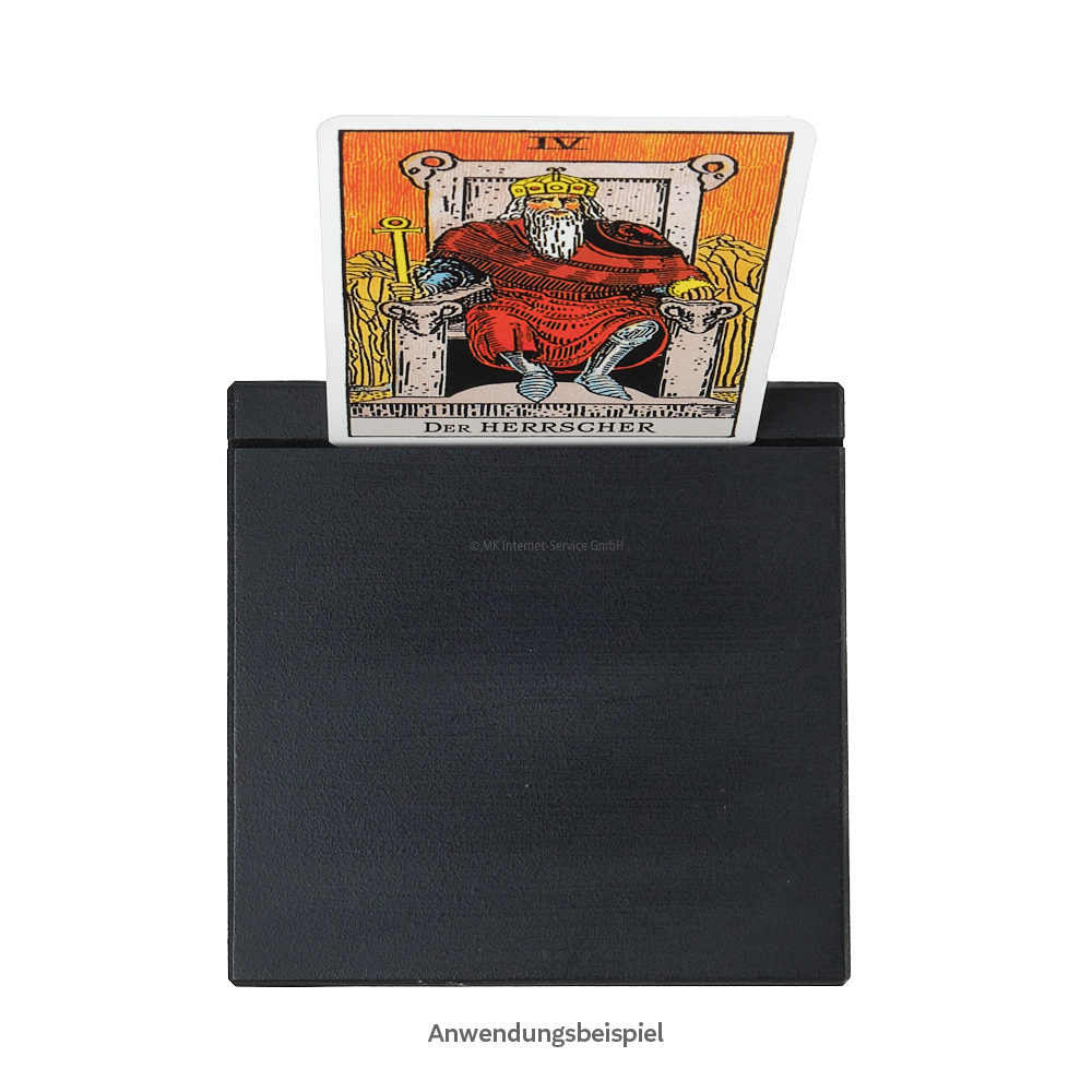 Kartenhalter, schwarz für Tarotkarten, Orakelkarten, Affirmationskarten, Postkarten und Fotos (S)