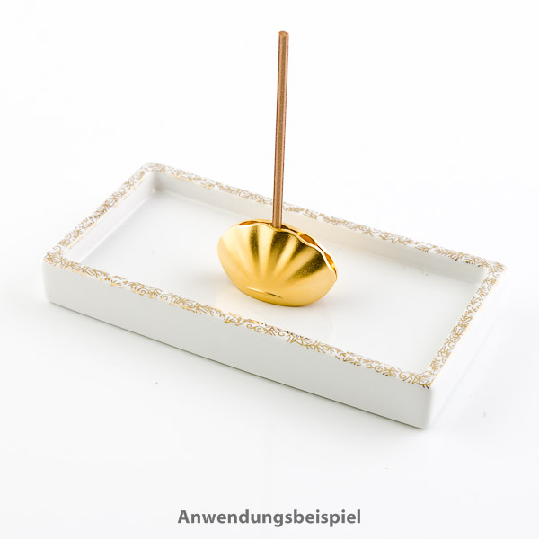 Japanischer Räucherstäbchenhalter Kolip Shell, mattgold