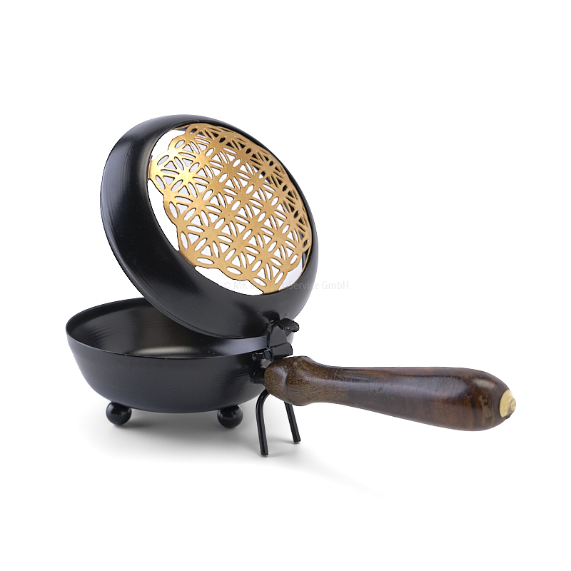 Räuchergefäß mit Deckel und Griff Blume des Lebens