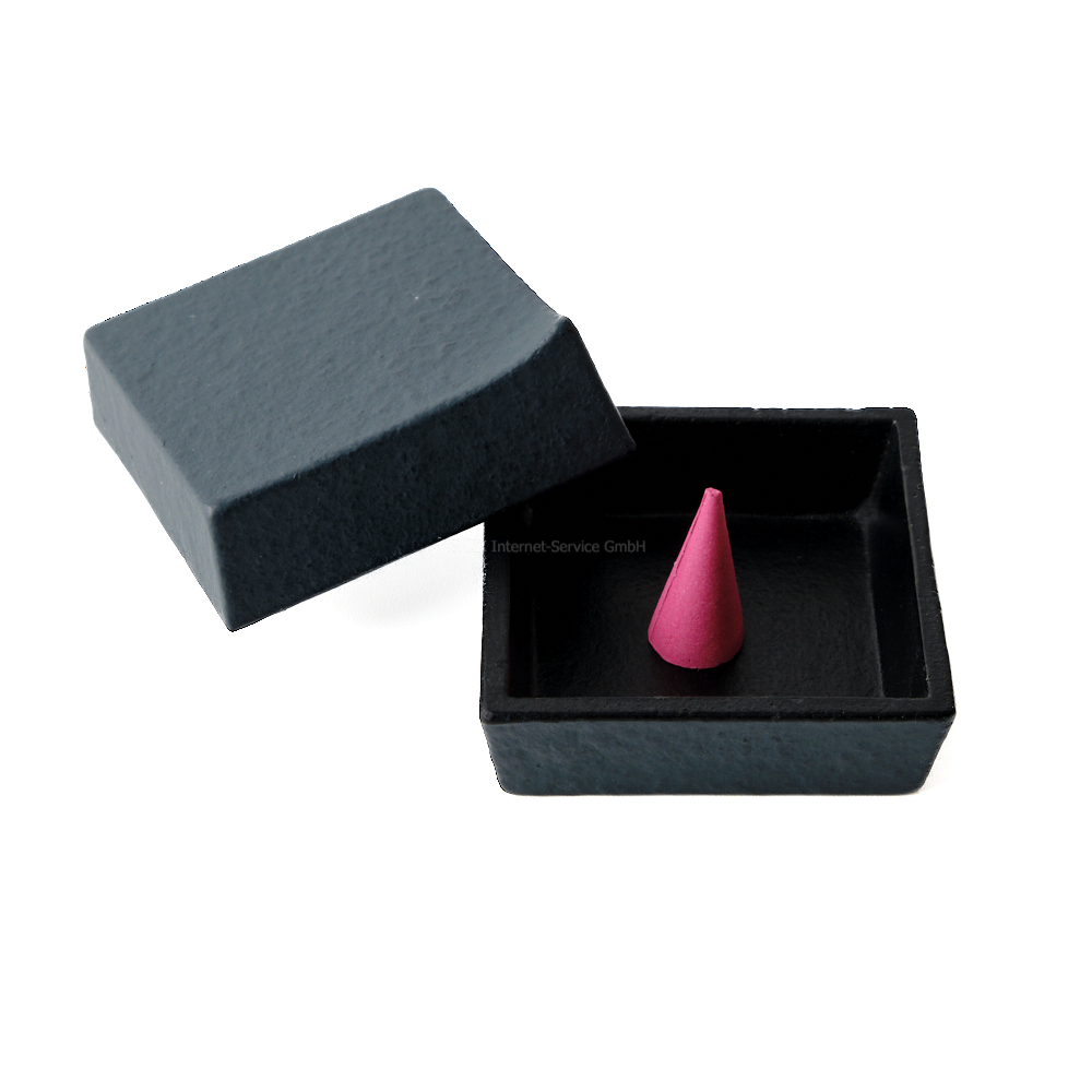 Japanische Incense Box Shihoh aus Gusseisen für Räucherkegel