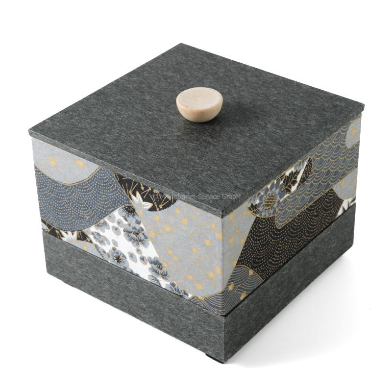 Chiyogami-Box "Hügel im Nebel" (3-teilig) - Aufbewahrungsbox, Schmuckbox, Geschenkbox