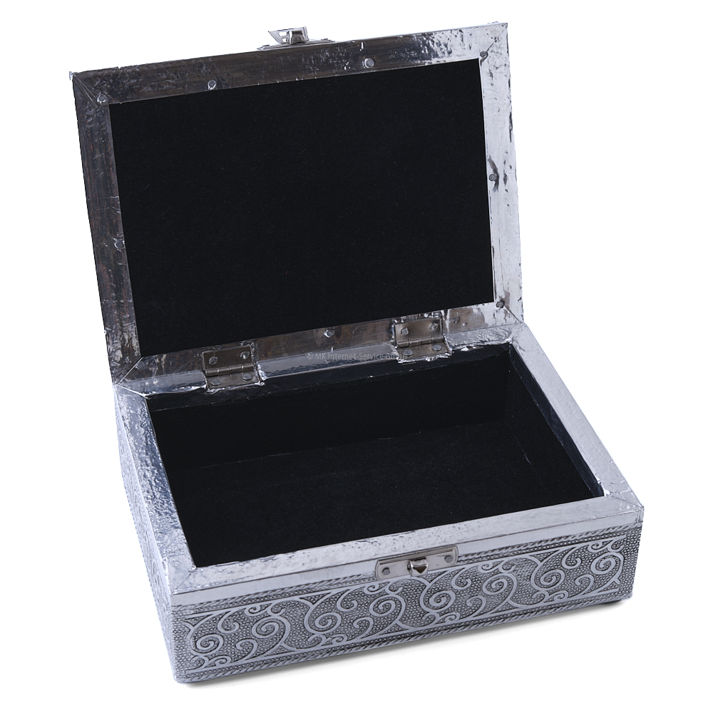 Tarotbox/Aufbewahrungsbox mit Lotus-Symbol in Silberfarbe